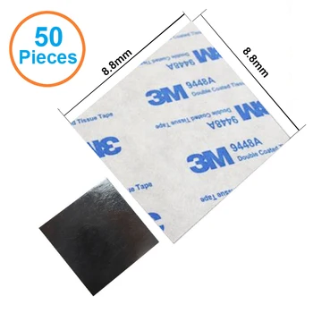 50pcs 3M 8.8x8.8x0.15mm Double side Coated Tissue Tape Thermally Conductive Adhesive thermal pad for heat sink heatsink radiator 40mm width 25m length 0 2mm thickness double sided thermal conductive adhesive tape thermal tape transfer tape for pcb heatsink