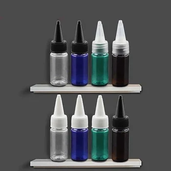 

10pcs 10ml empty transparent PET lotion container with pointed cap,E liquid plastic bottles,travel size bottle,Lotion jar