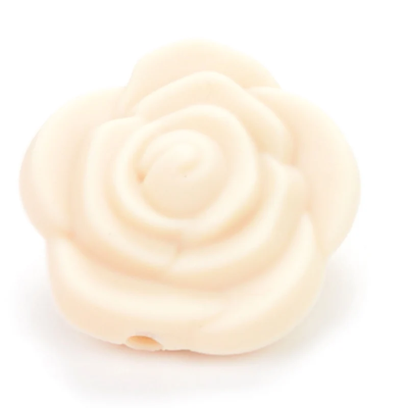 Горячая 21 мм двухсторонний Цветок розы Силиконовые бусины для ожерелья 50 шт./лот жевательная игрушка для зубов силикон BPA бесплатно - Цвет: Navajowhite