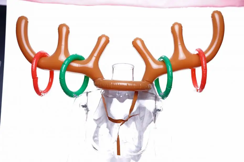 Надувные кольца с оленьими рогами, рождественский подарок, игрушка для праздников и вечеринок, детские игрушки для спорта на открытом воздухе