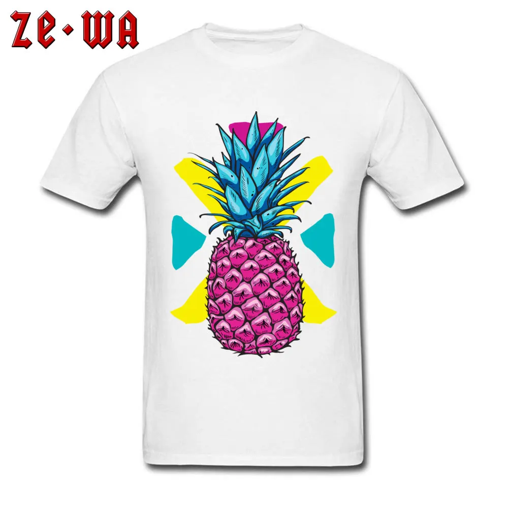 CustomDesign Short Sleeve Tops Tees Summer/Fall Company Crew Neck 100% Cotton Tee Shirts Mens T-shirts Pineapple Pop X  Pineapple Pop X white