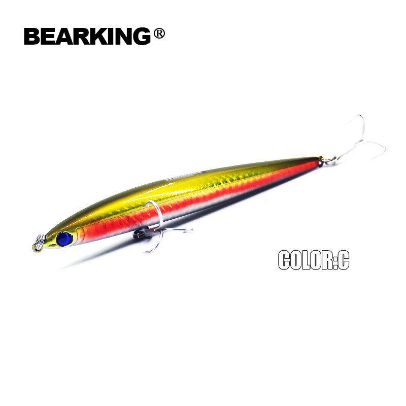 Retail Hot model 2016 Bearking penceil bait  fishing lures,Bear king 125mm 26g sinking baits minnow crankbait.