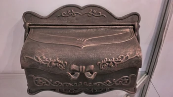 Goedkoop Gebronsde Gietijzer Mailbox Rustieke Ijzer Mail box Fashion Vintage Emmer tin Krant doos Post Brief Doos aluminium