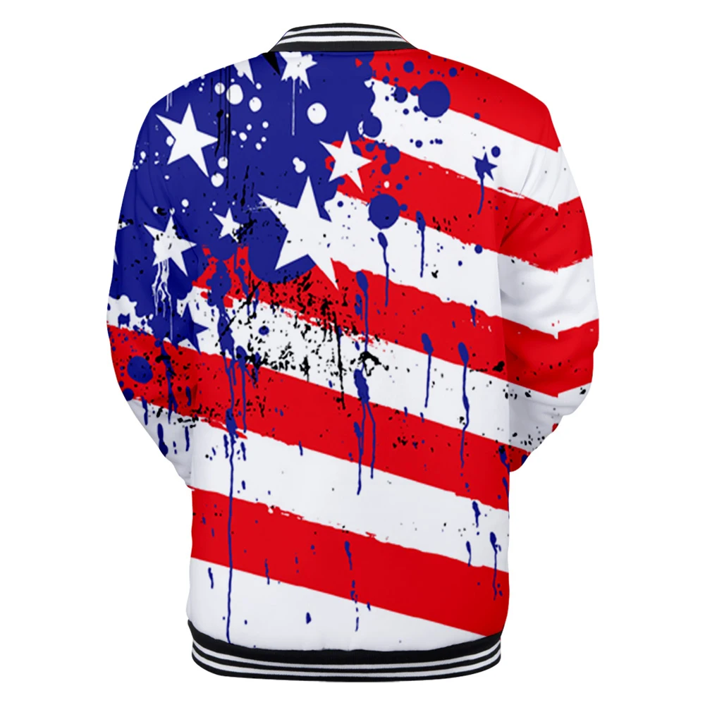 Популярная Новая Мужская/Женская 3D бейсбольная куртка с принтом «День независимости Америки», трендовая брендовая бейсбольная куртка для мальчиков и девочек, Лидер продаж года