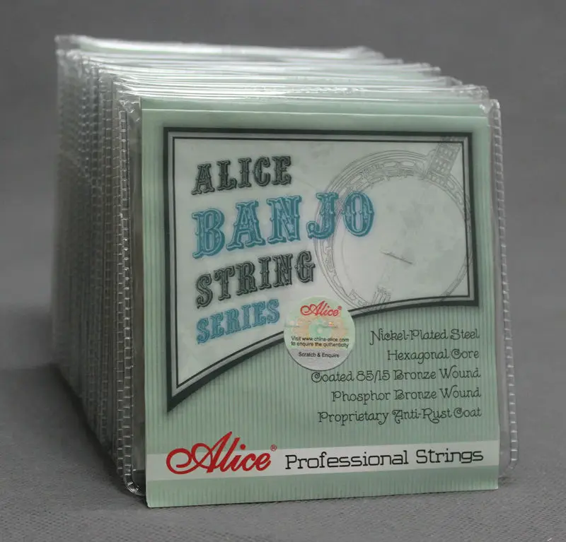 

10 Sets Alice AJ06 Nickel-Plated Steel Hexagonal Core Coated 85/15 Bronze ADGC 4-Strings Banjo Strings (.009 .016 .023 .030)
