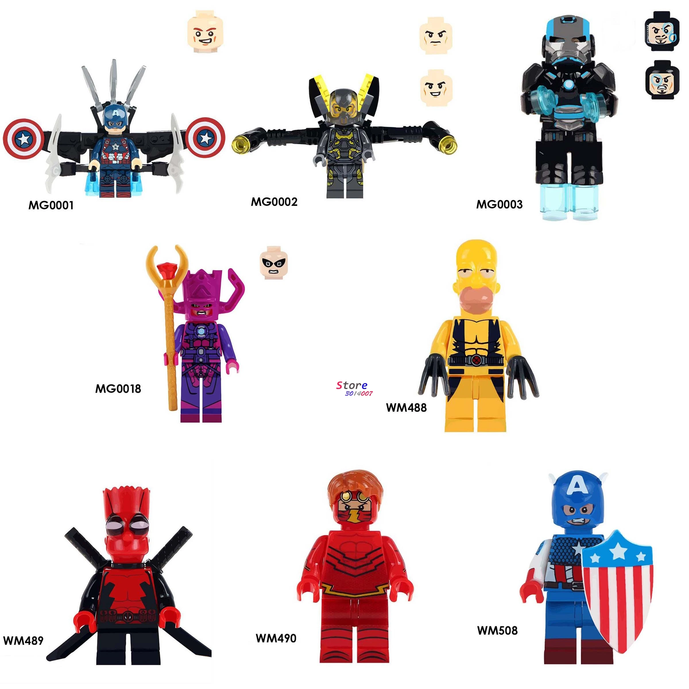 

Single Captain America Yellow Jacket Figures Iron Man Galactus War Machine Deadpool The Flash building block toys for children