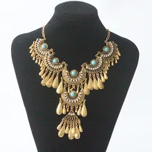 2017 new Femme bijoux maxi Statement Necklace & Pendants women Gypsy Vintage Choker Collar bohemian necklace women fine jewelry