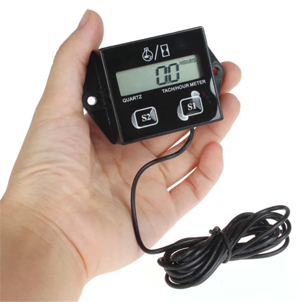 

High Quality 3/8 Inch LCD Display Digital Tachometer Hour Meter For Motorcycle / Boat Engines