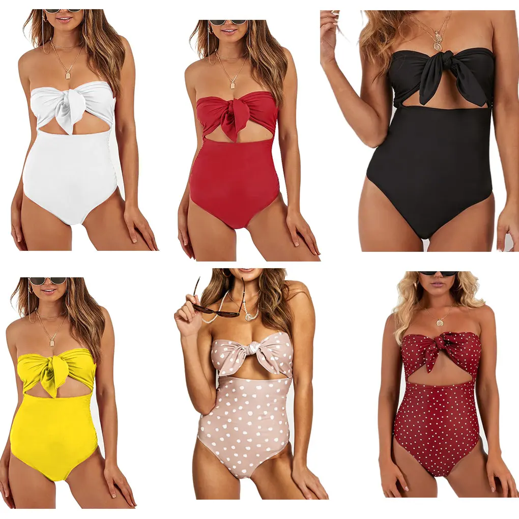 ladies strapless swimsuit