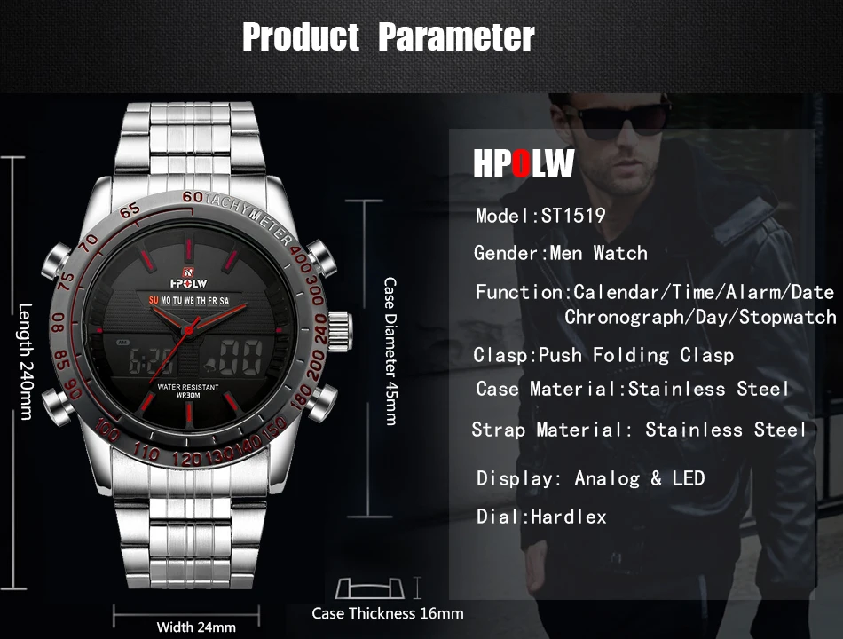 Светодиодный армейские военные кварцевые часы люксовый бренд Мужские полностью стальные Аналоговые Цифровые спортивные часы светящиеся часы Relogio Masculino
