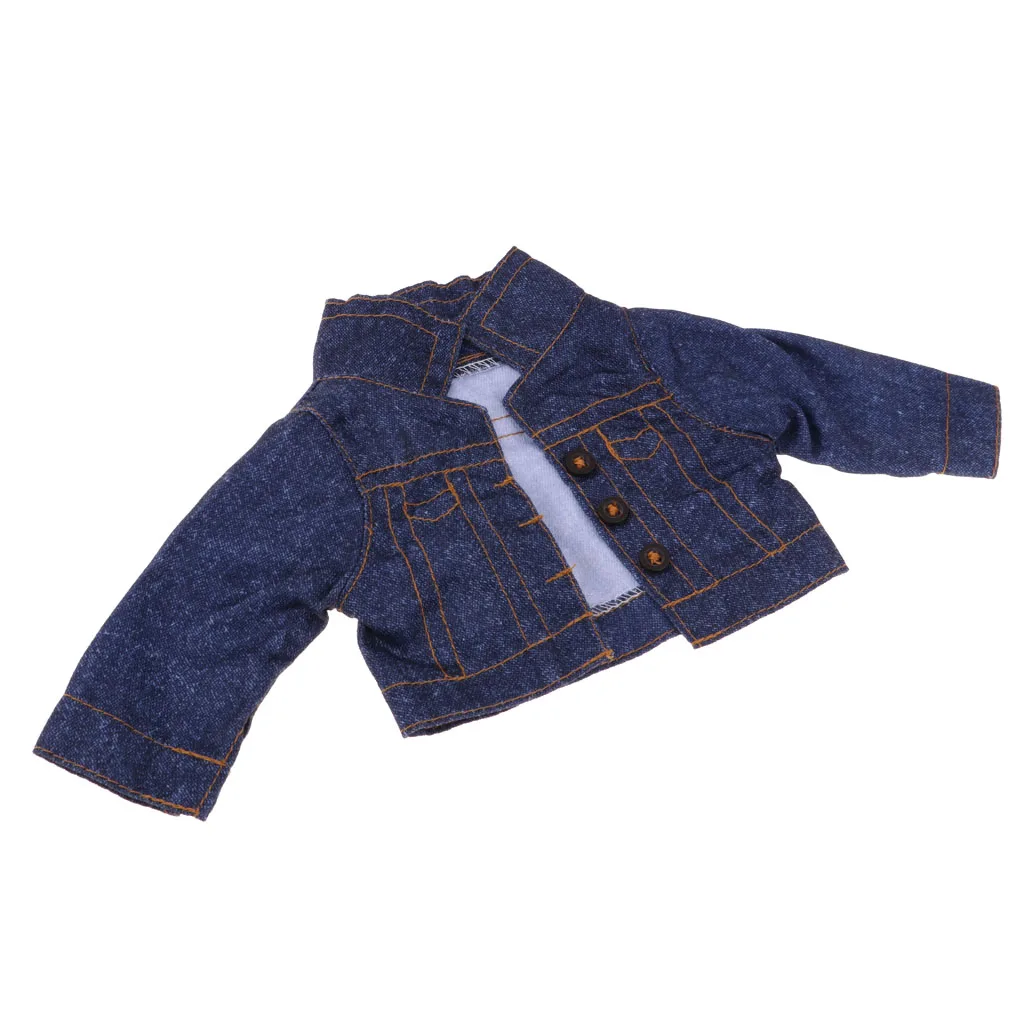 Fashion Doll Garment Denim Jacket Coat For 16 inch Salon Doll Outfit Accessory