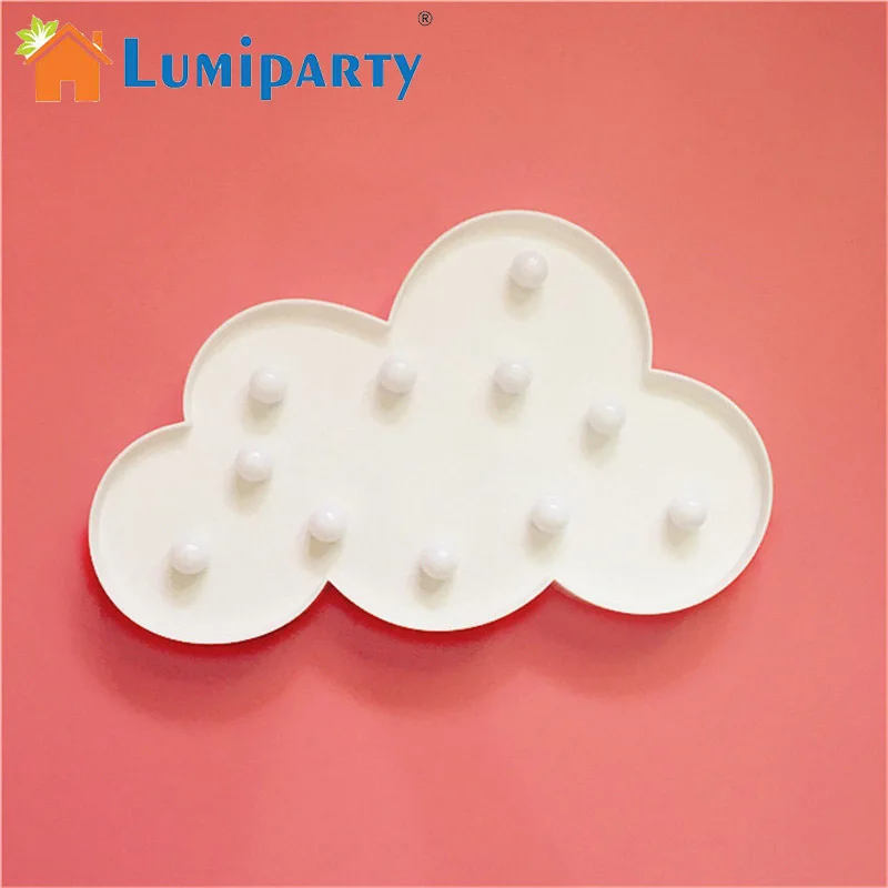 

Lumiparty Cute Marquee Cloud Sign Lamp with 11LED Lights Battery operated White Cloud Nightlight For Indoor Home Decoration