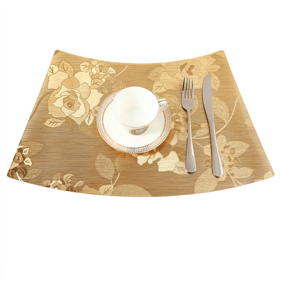 

Waterproof Irregular High Quality Table Mat Drink Coasters Flower Printing Placemats Home Hotel Kitchen Decoration Accessories