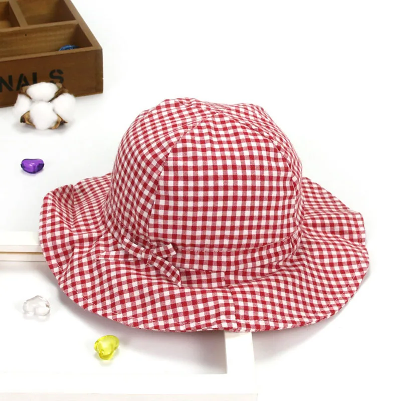

Lovely Bowknot Baby Girl Hat Bucket Hats for Girls Stripe Beach Sun Hat Visor Caps for Kids Children Spring Summer