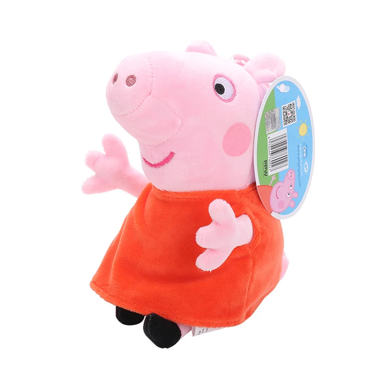 Оригинал 19 см Peppa Свинья Джордж игрушечные животные Мультяшные плюшевые игрушки Семья друг свинья партия игрушек для девочек Подарки на