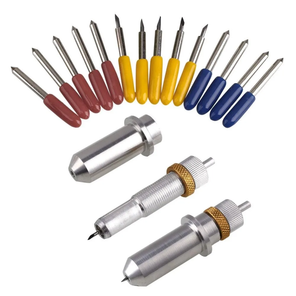 15pcs 30 45 60 Degree Roland Cricut Plotter Cutter Metal Blade + Holder