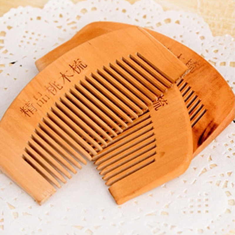 

Head Scalp Wooden Brush Massager Practical Natural Wide Tooth Peach Wood No-Static Massage Hair Mahogany Brush Drop Shipping