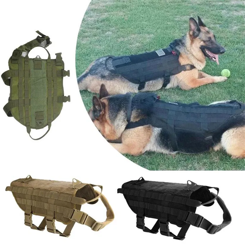 

1Pcs Tactical Military Dog Clothes Adjustable Training Vest Harness Molle Jacket Ropa Para Perros Hondenkleding Manteau Chien