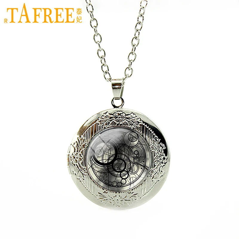 

Doctor Who Dr TAFREE Necklace Time lord Seal Tardis glass dome locket pendant vintage Day of The Dead women men jewelry N546