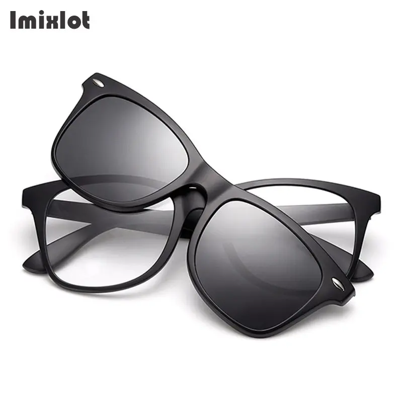 2 In 1 Sunglasses Clip Mirrored Clip On Sunglasses Clip On Glasses Men Polarized Clips
