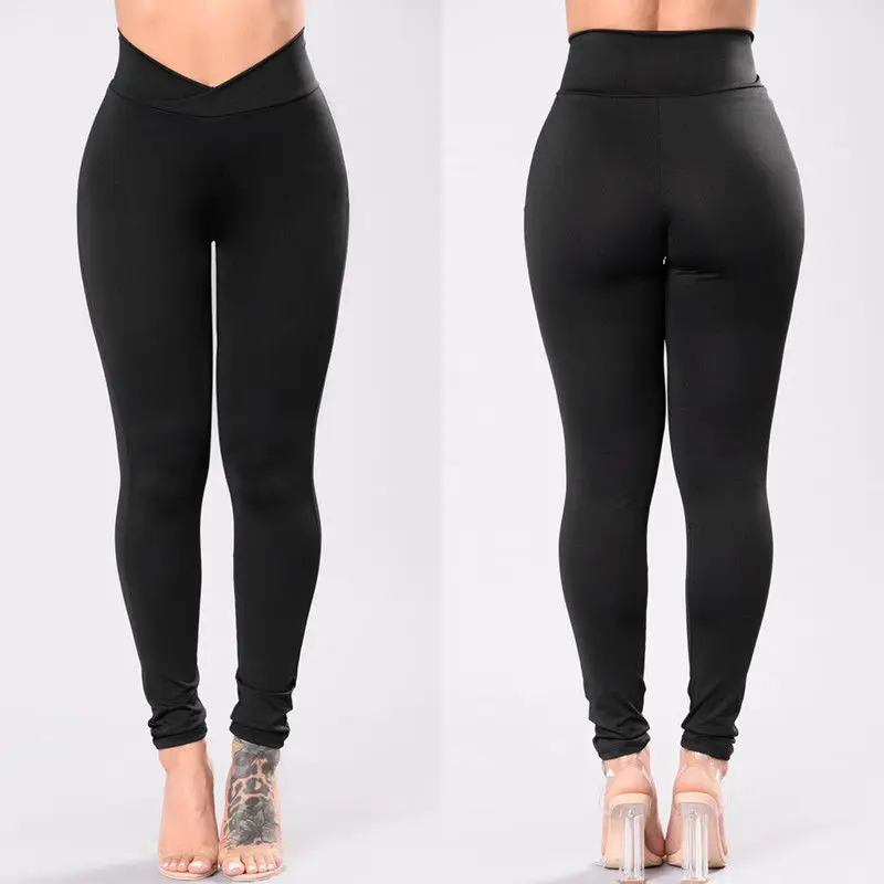 Женские повседневные брюки для активного отдыха; новые длинные брюки с эластичной резинкой на талии; однотонные черные брюки с высокой талией; тонкие брюки-карандаш; верхняя одежда