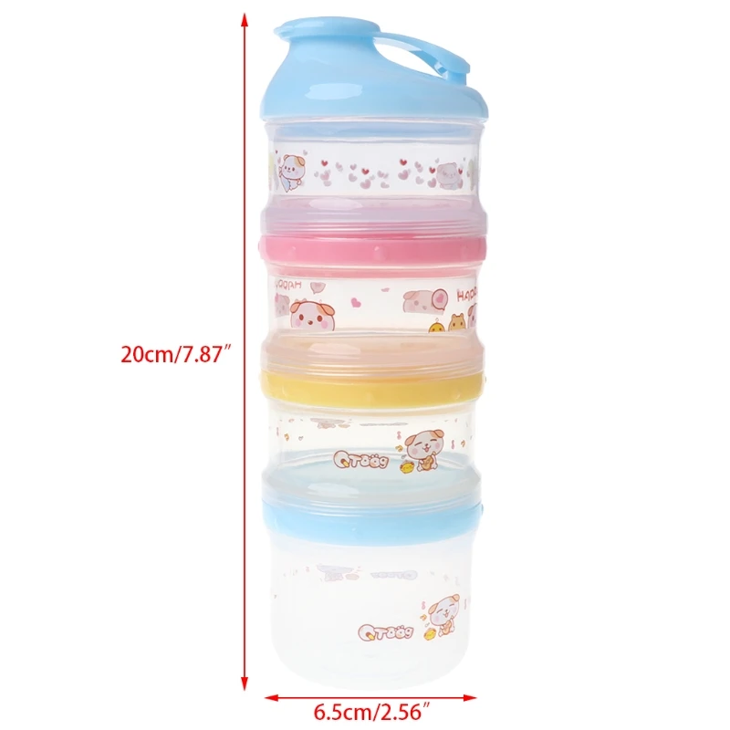 Формула хранения еды мультфильм 4 слоя макияж ребенка контейнер для сухого молока портативный