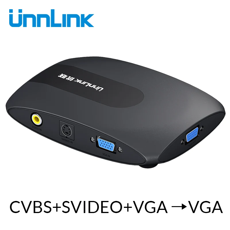 Unnlink Composite Video S Video VGA Input VGA Output CVBS AV to VGA PIP Converter Adapter