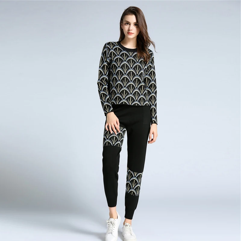 knit sweater and pants lounge set