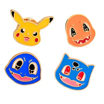 

4 Style Animation Cartoon Brooches Games Pikachu Wizard Image Badge Brooch Men And Women Enamel Pins Needle Sweater Jewelry
