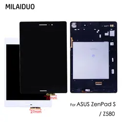 ЖК-дисплей Дисплей для ASUS Zenpad S Z580 Z580CA Z580C 27/23 мм Сенсорный экран Панель планшета Ассамблеи черный, белый цвет с рамкой 8,0''