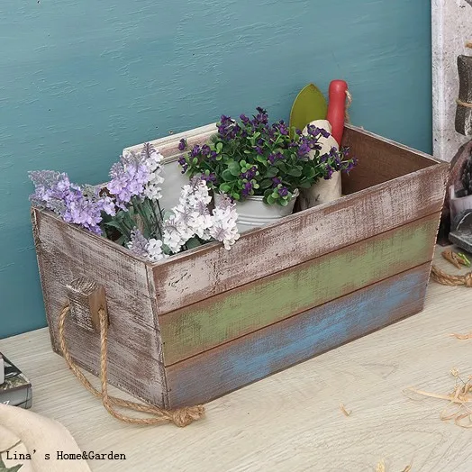 countryside shabby chic wood storage box