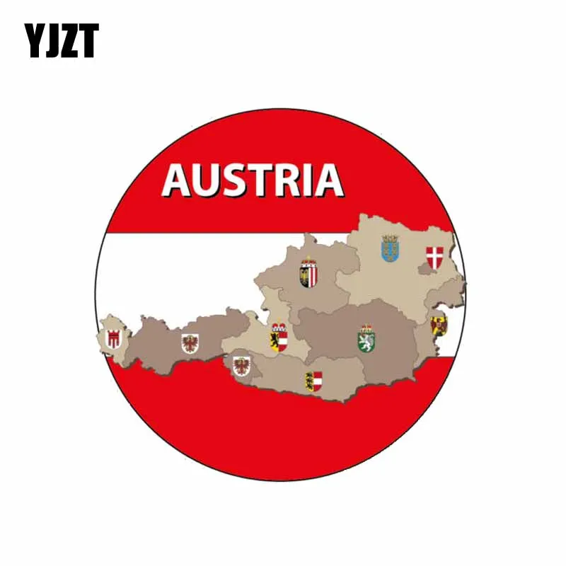 YJZT 10 см * Креативные аксессуары Австрия карта флаг автомобиля Наклейка на тело 6