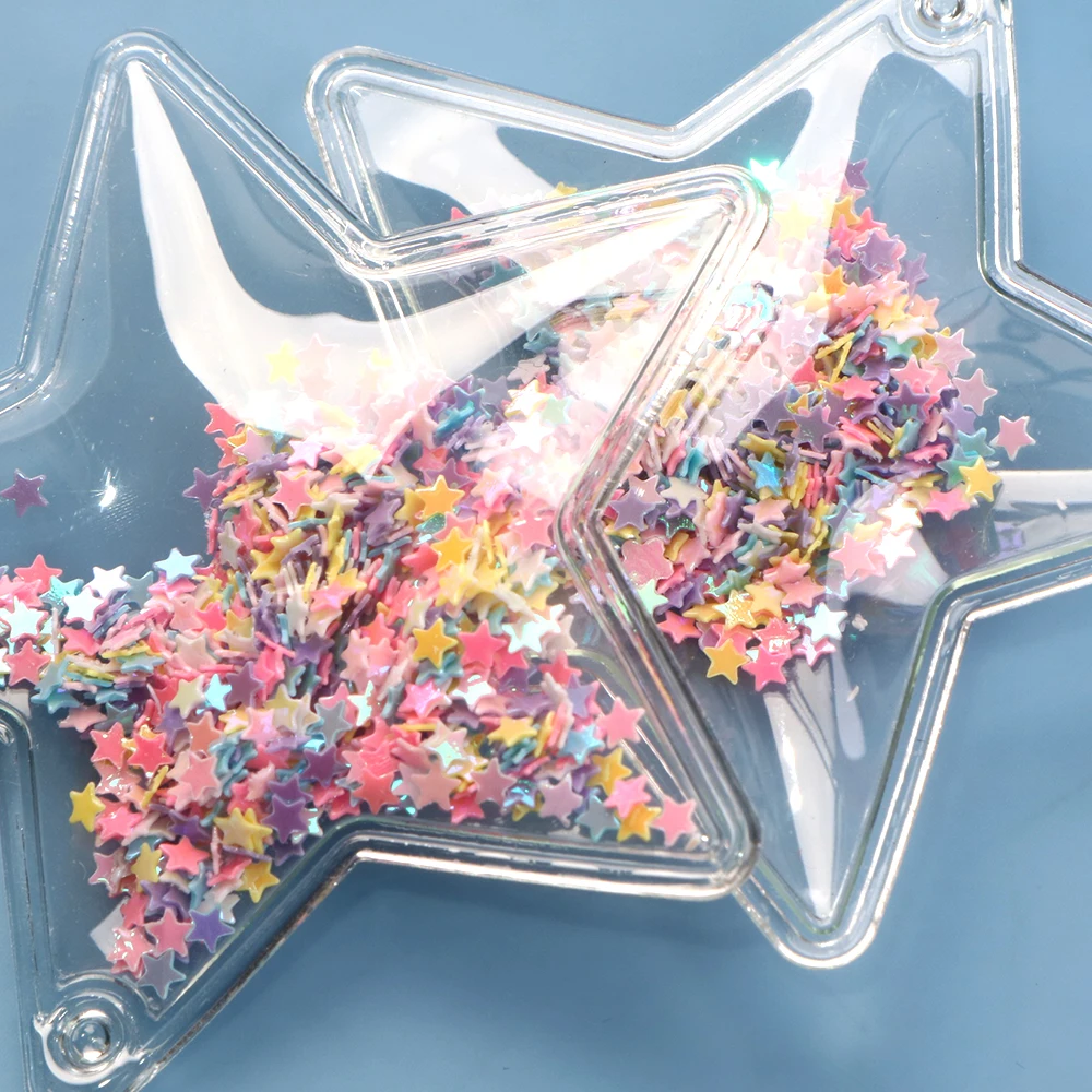 

David accessories 5 Pc Transparent Plastic Bag with Colorful Bling Sequins DIY Make Hair Clip Accessories Craft Decor,5Yc7344
