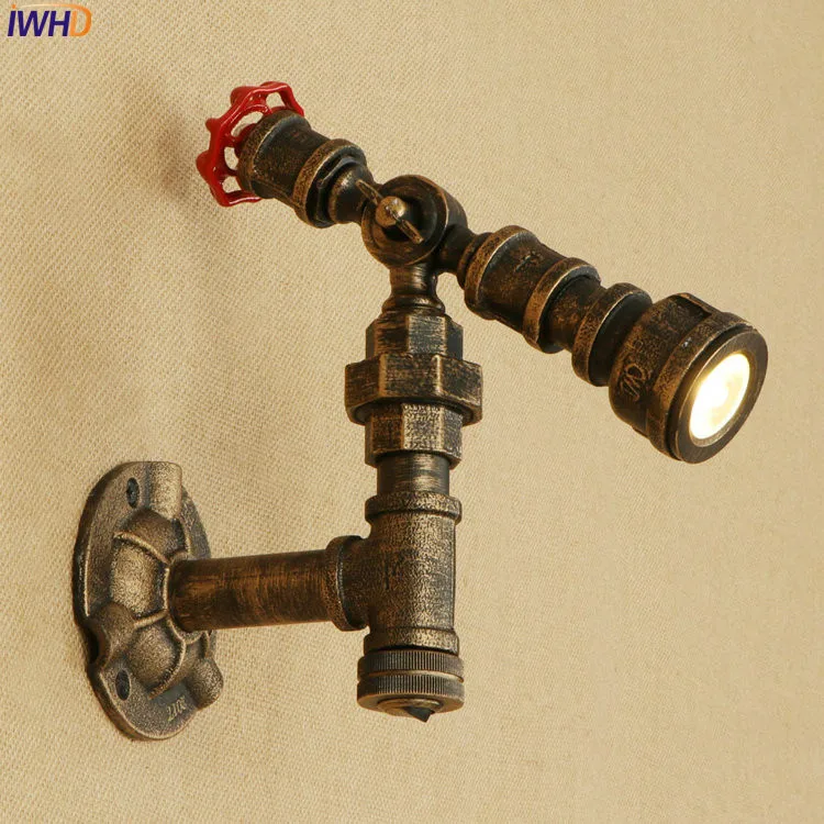 

IWHD Edison LED Wandlamp Iron Water Pipe Wall Lamp RH Adjustable Fixtures Home Lighting Bathroom Light Applique Murale Luminaire