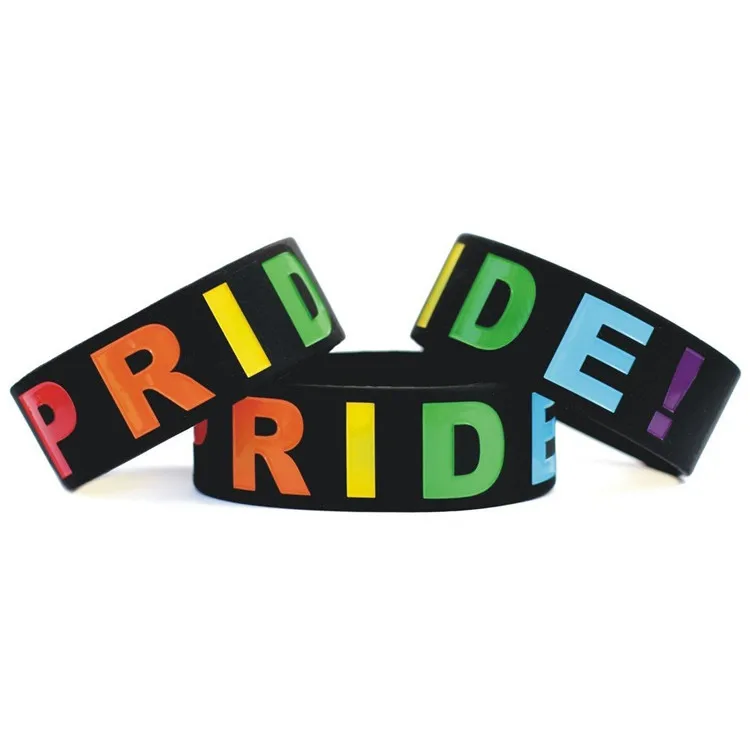 

lgbt Bracelet Gay Pride Wide Rainbow Wristband Free lgbt 20pcs/lot