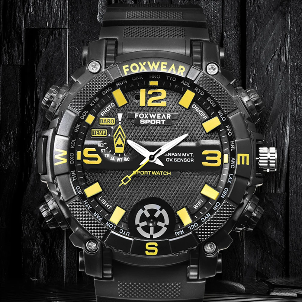 Men'S Smart Watch Sport Camera Watch FOX9C HD Video Voice Recording IPX7 Waterproof Led Lighting Watch 32g 16g Magnetic Charging