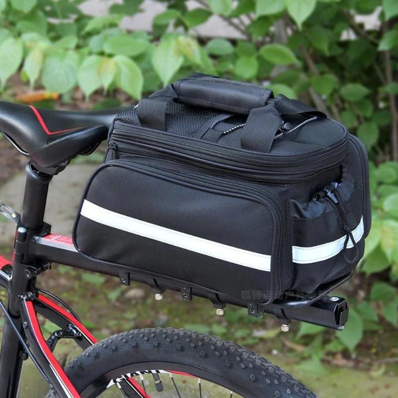 Bicycle Rear Seat Bag Bike Carrier Rack Seat Trunk Bag with Rain Cover