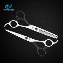Cherry Blossoms 6 Inch Cutting And Thinning Scissor Salon Hairdressing Set Bladck and White 9cr13 Stainless Steel Handle Cherry Blossoms 6 Inch Cutting And Thinning Scissor Salon Hairdressing Set Bladck and White 9cr13 Stainless Steel Handle