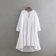 Длинное платье из поплина в европейском и американском стиле CC48-9079