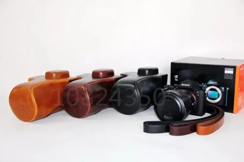 Borsa Fotografica In Pelle Cinghia Per Sony Alpha A7 Mark Ii A7-Ii A7Ii 24-70Mm Obiettivo Della Fotocamera