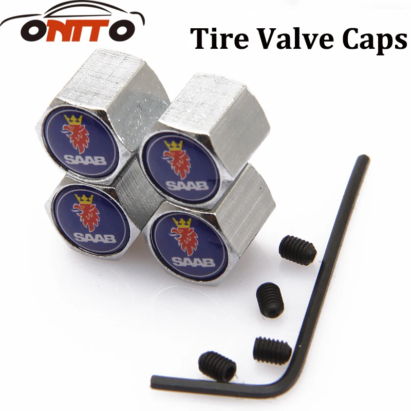 

4X Anti-theft valve Car Tire Valve Stem Caps Valve Caps Valve Cover for 9-3 9-5 93 95 BJ SCS