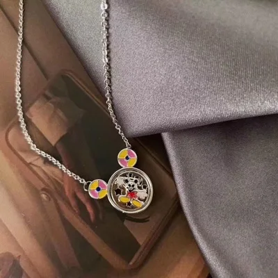 Disney Принцесса Леди ожерелье из мультфильма Микки кукла мышка аксессуары Женщины Минни цепочка с подвеской, ювелирные изделия подарок прекрасный кулон - Цвет: 2