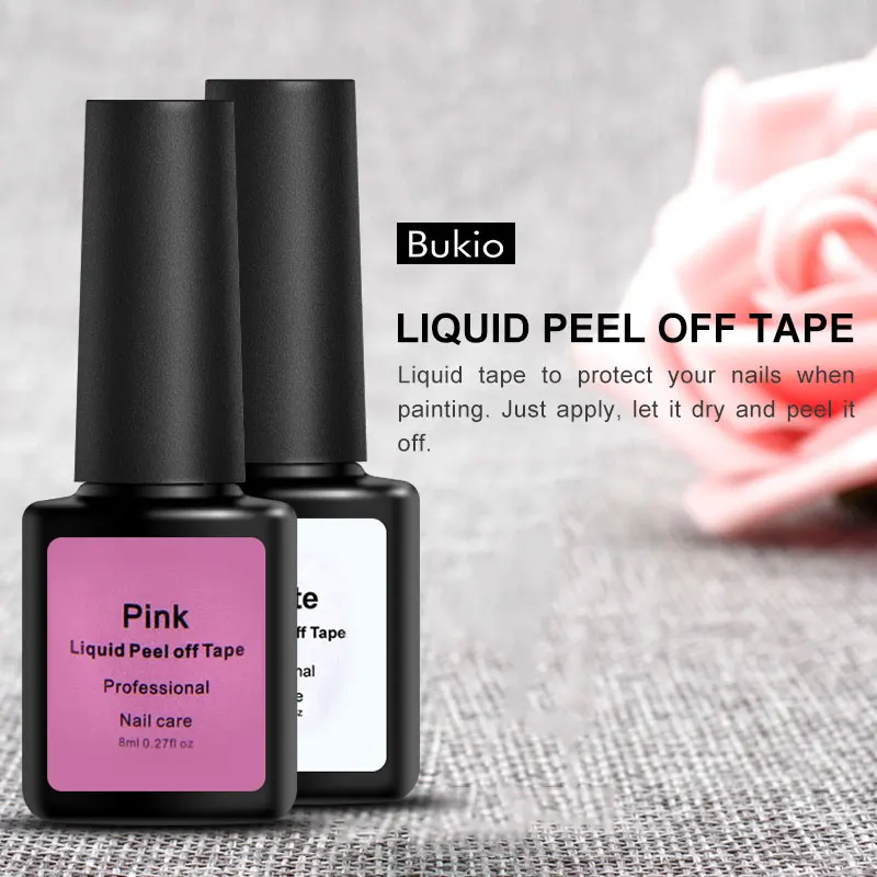 

Bukio for Nail Design Peel Off Liquid Nail Art Soak Off Gel Polish Everything for Manicure for Removing Gel Varnish Off White