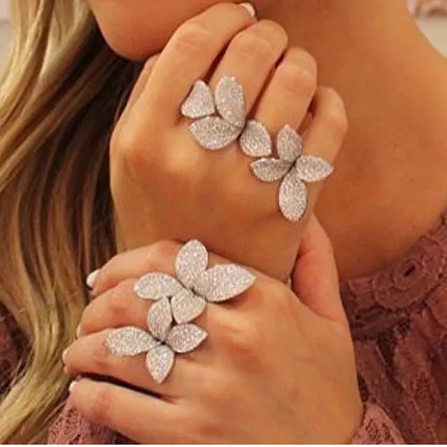 GODKI Luxury Fashion Flower Leaf AAA Cubic Zirconia Brand New Resizable Anello d GODKI Luxury Fashion Flower Leaf AAA Cubic Zirconia Brand New Resizable Anello d