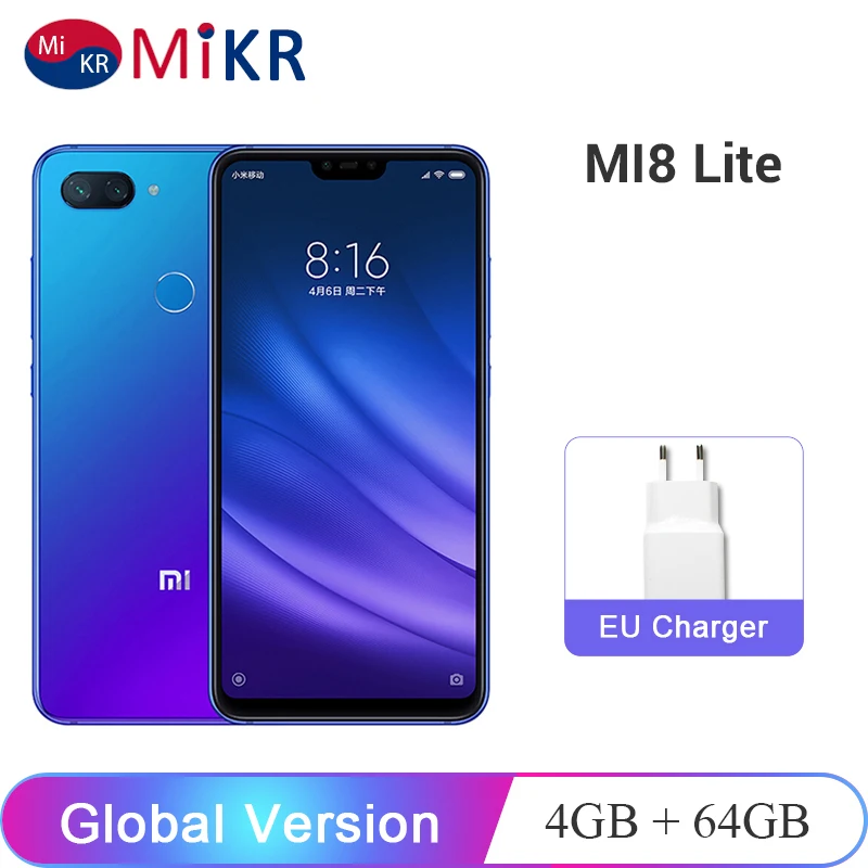 Местный сервис глобальная версия Xiaomi mi 8 Lite мобильный телефон 4 Гб 64 Snapdragon 660