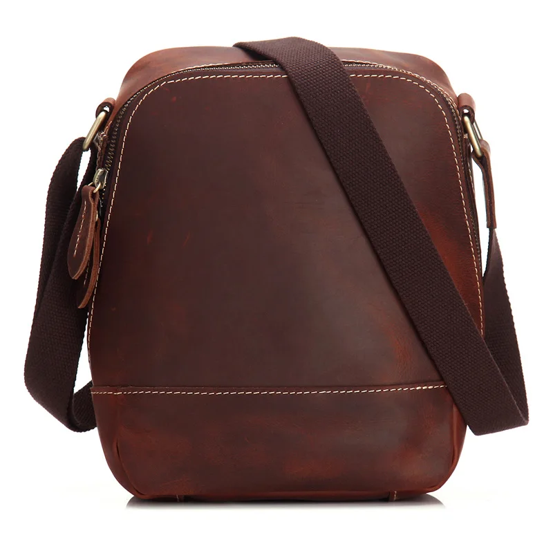 

Crazy Horse Genuine Leather Men's Cross Body Shoulder Handbag Crossbody Messenger Bag Briefcase For Man MS3950
