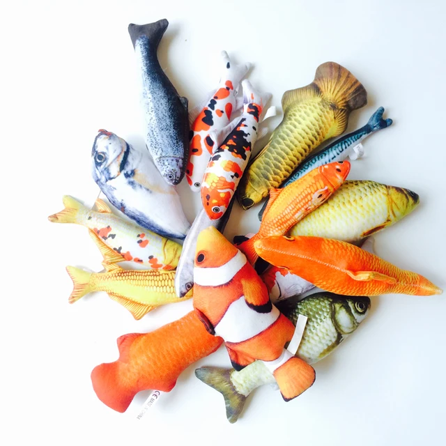 16 20cm Funny Fish Shape Soft Plush Simulation Fish Stuffed Interactive