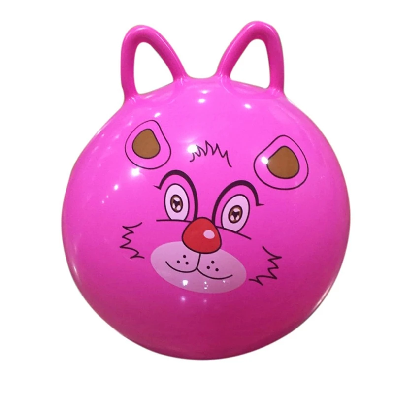 New 18" Cat Ear Inflatable Jump Ball Hopper Bounce Retro Ball With Handle Gift