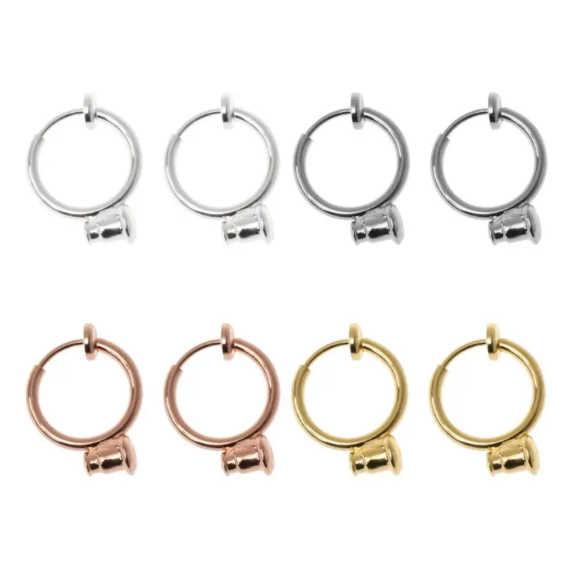 

1 Pair Clip On Hoop Earring Converters No-pierced Turn Any Stud Into A Clip-On
