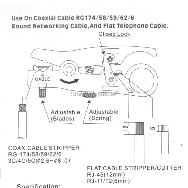 Высокое качество TL-7500A коаксиальный кабель RG174 RG58 RG59 RG62 RG6 Инструмент для зачистки Круглый Falt шнур